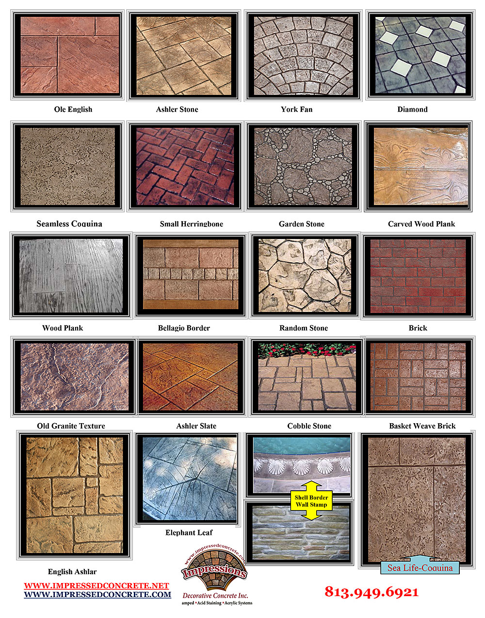 Stamped Concrete Patterns Lutz, Tampa, Land O Lakes, Wesley Chapel, FL